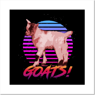 Goats Retrowave Outrunner Posters and Art